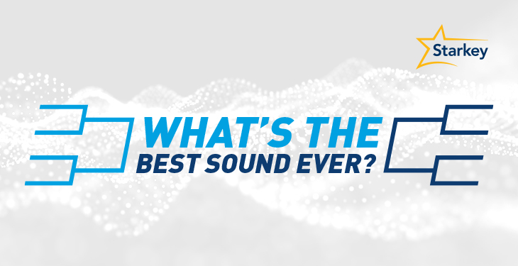 Illustration of a tournament bracket with the title "What's the best sound ever?"