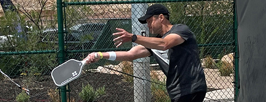 Image of Justin Osmond playing Pickleball